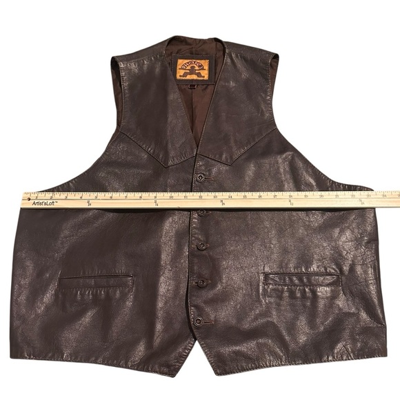 Phase 2 Men Genuine Leather Brown Vest. very good condition - Picture 6 of 10